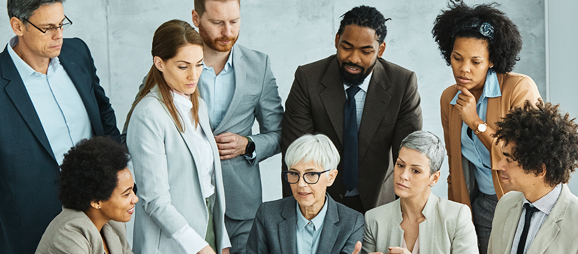 Smiling diverse group of professionals
