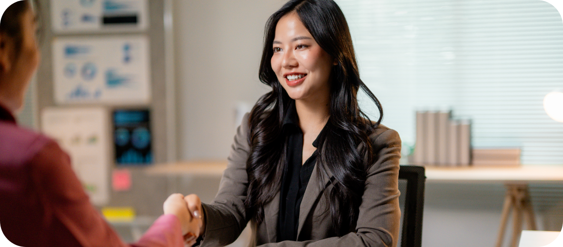 Smiling woman in a professional setting