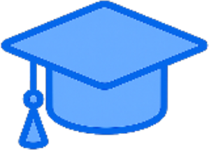 A blue graduation cap